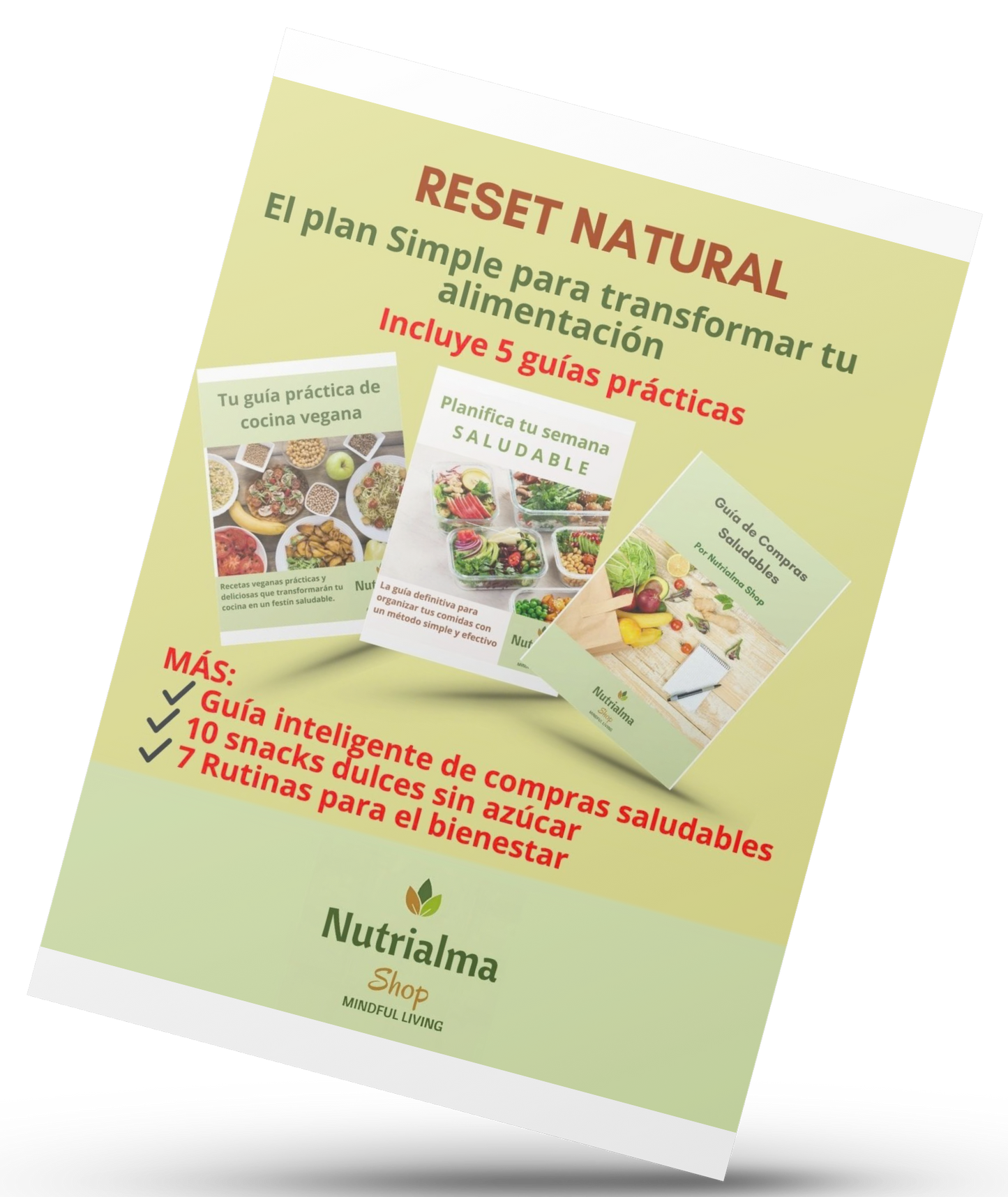 Reset Natural – Sistema de alimentación consciente con +50 recetas plant-based, planificación semanal y hábitos de bienestar